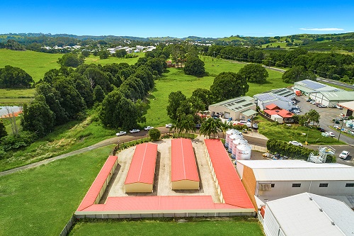 views of bangalow from storage sheds